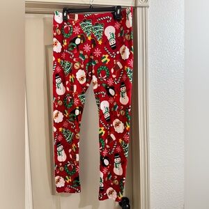 NWOT Festive Red Christmas Leggings